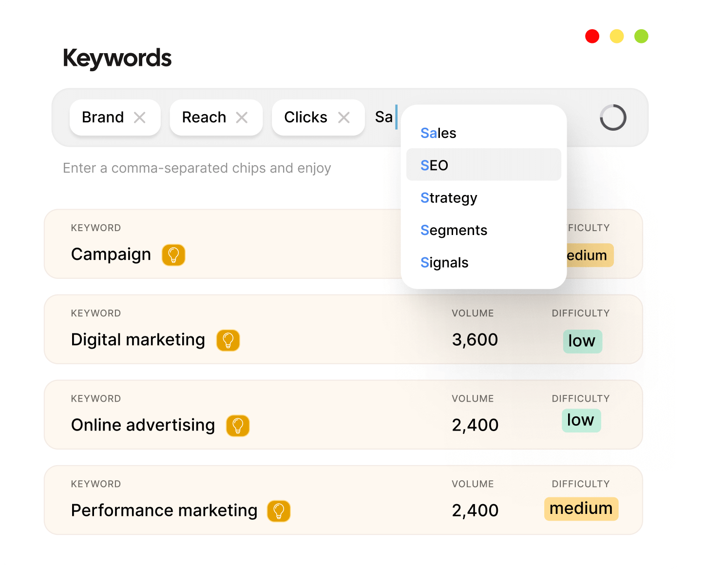 Smarter keyword research